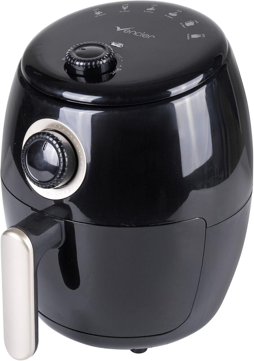 Compact Air Fryer 1000W Rapid Air Cook Healthy Low-Oil Frying Timer Temp Control