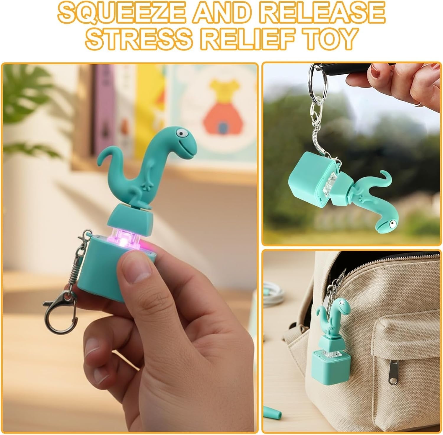 LED Click Sound Fidget Keychain Rechargeable Stress Relief Pocket Toy