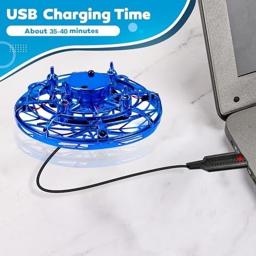 UFO Drone Flying Toy for Kids 360° Motion Sensor LED Hand Operated Gift 6-14
