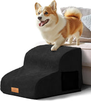Black 2 Step Dog Ramp 30D Foam Non Slip 40x40x30cm