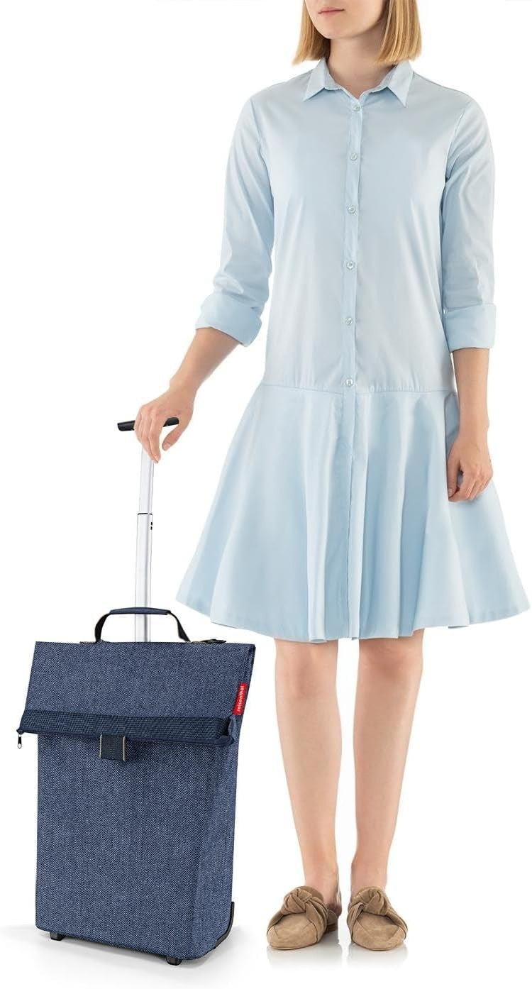Women's Dark Blue Trolley Gym Bag Adjustable Handle Travel Luggage Bag