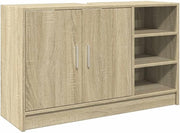 Sonoma Oak Bathroom Sink Cabinet 90cm Modern Storage Unit with Doors & Shelves