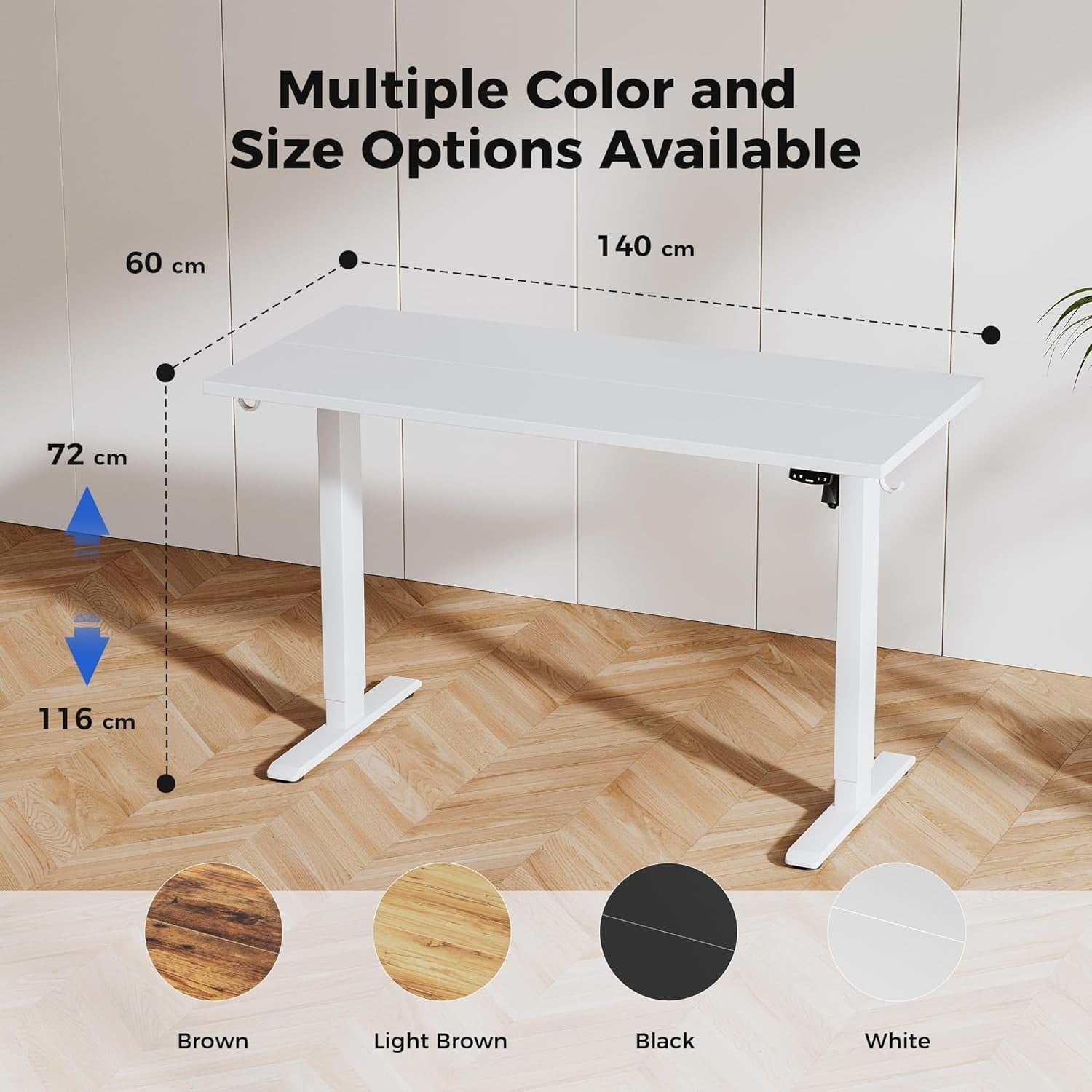 Electric Standing Desk 140x60cm Adjustable Sit Stand Table with Memory