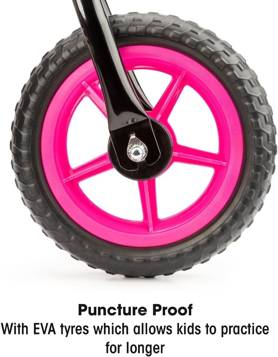Pink Kids Balance Bike No Pedals Adjustable Seat Training Bicycle 2+