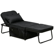 4-in-1 Folding Chair Bed w/ Pillow & Pockets – Recliner, Ottoman, Sleeper