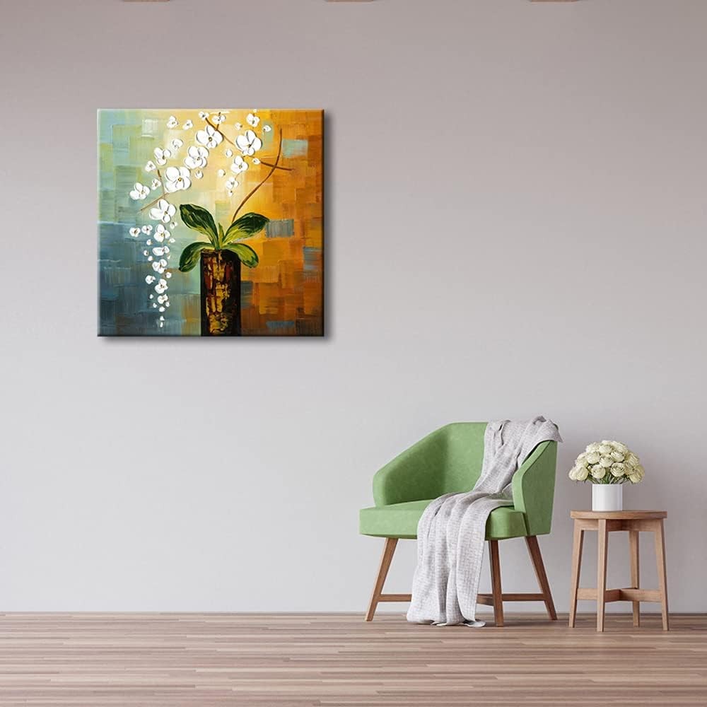 Large Hand-Painted Floral Canvas Wall Art Modern Abstract 100 cm
