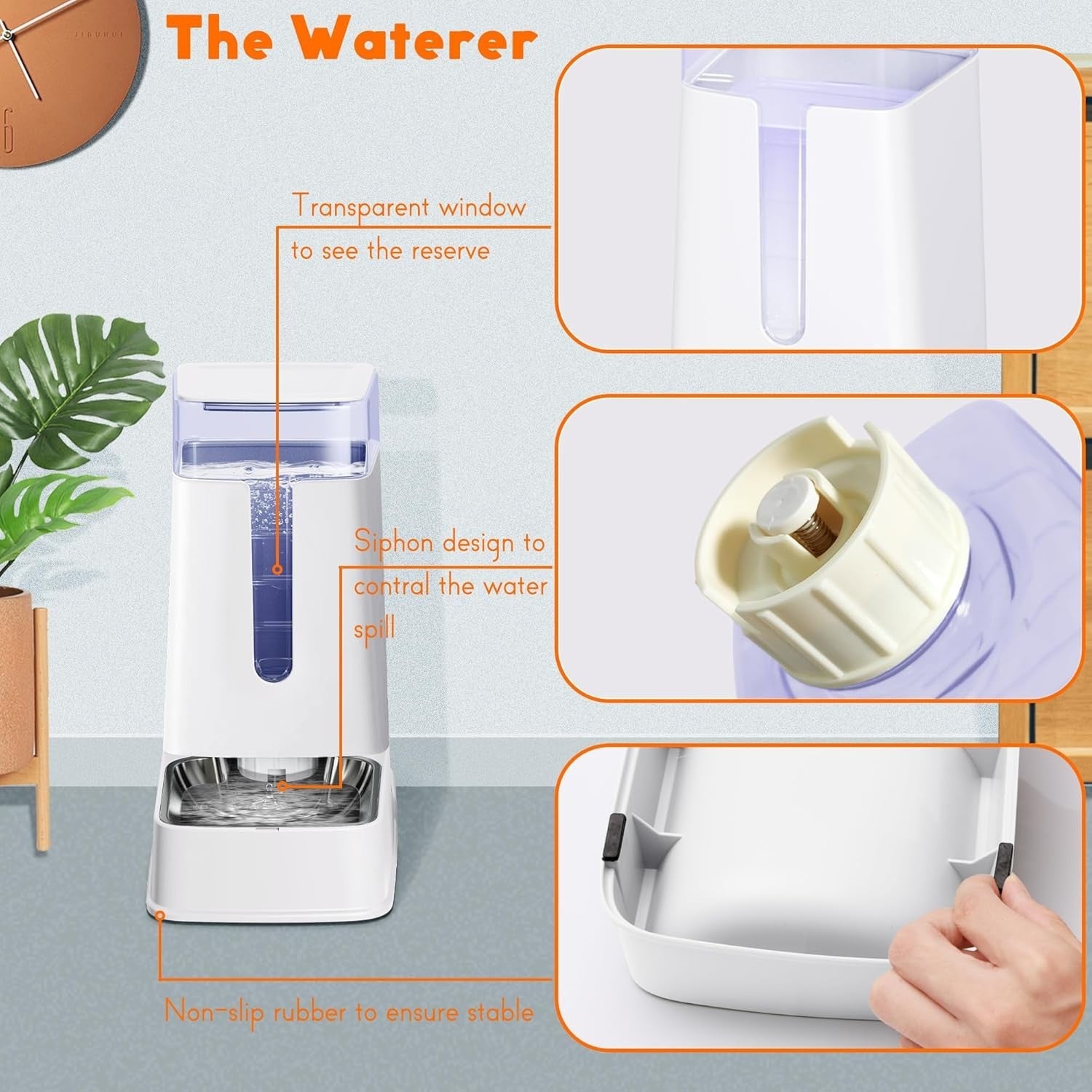 Gravity Pet Feeder Water Dispenser Set 3.8L Stainless Steel Bowls