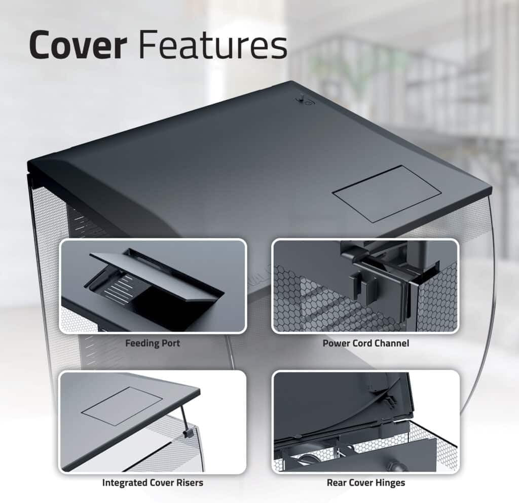 57L Curved Glass Aquarium Kit With LED Light Filter Modern Fish Tank