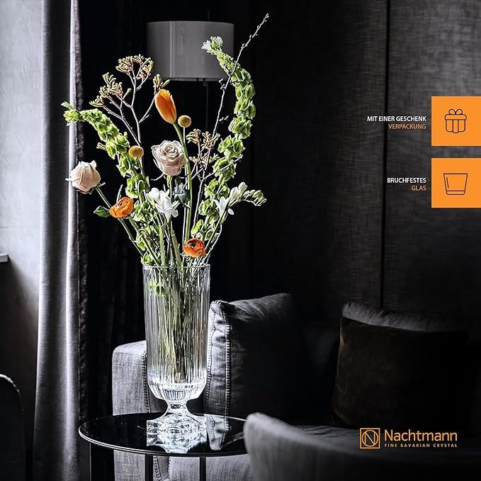 40cm Crystal Glass Flower Vase Tall Elegant Table Centerpiece Decor