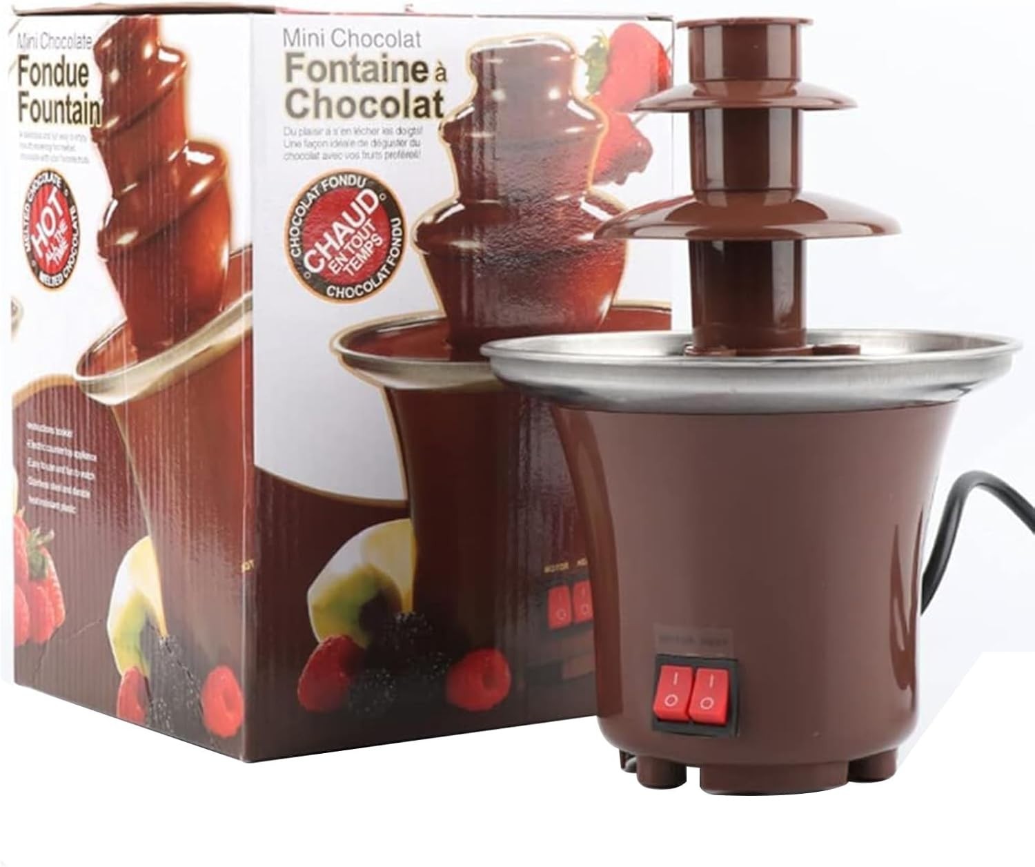 3 Tier Chocolate Fountain Machine Electric Fondue Tower 65W