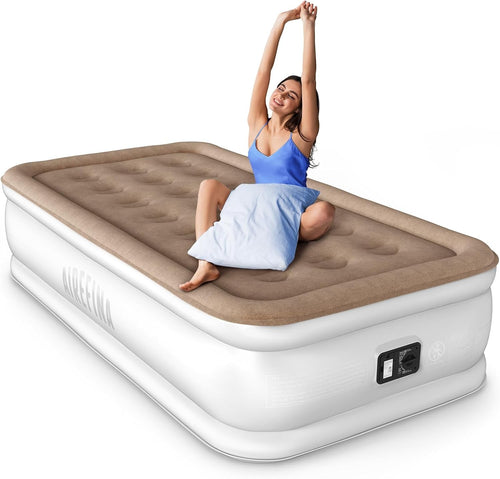 Single Air Bed Built-In Electric Pump Inflatable Mattress Camping Home