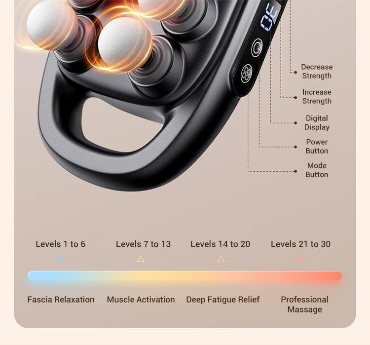 Deep Tissue Massage Gun Muscle Pain Relief 16 Drive Heads Red Light Therapy