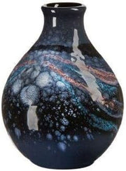 Handcrafted Ceramic Bud Vase Blue Glaze Modern Statement Home Decor 12.5cm
