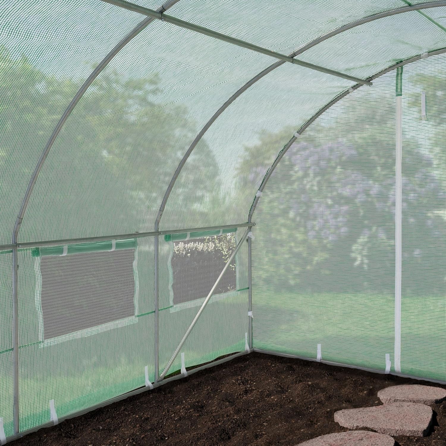 Large Polytunnel Greenhouse 4x6m UV Resistant PE Cover with Windows