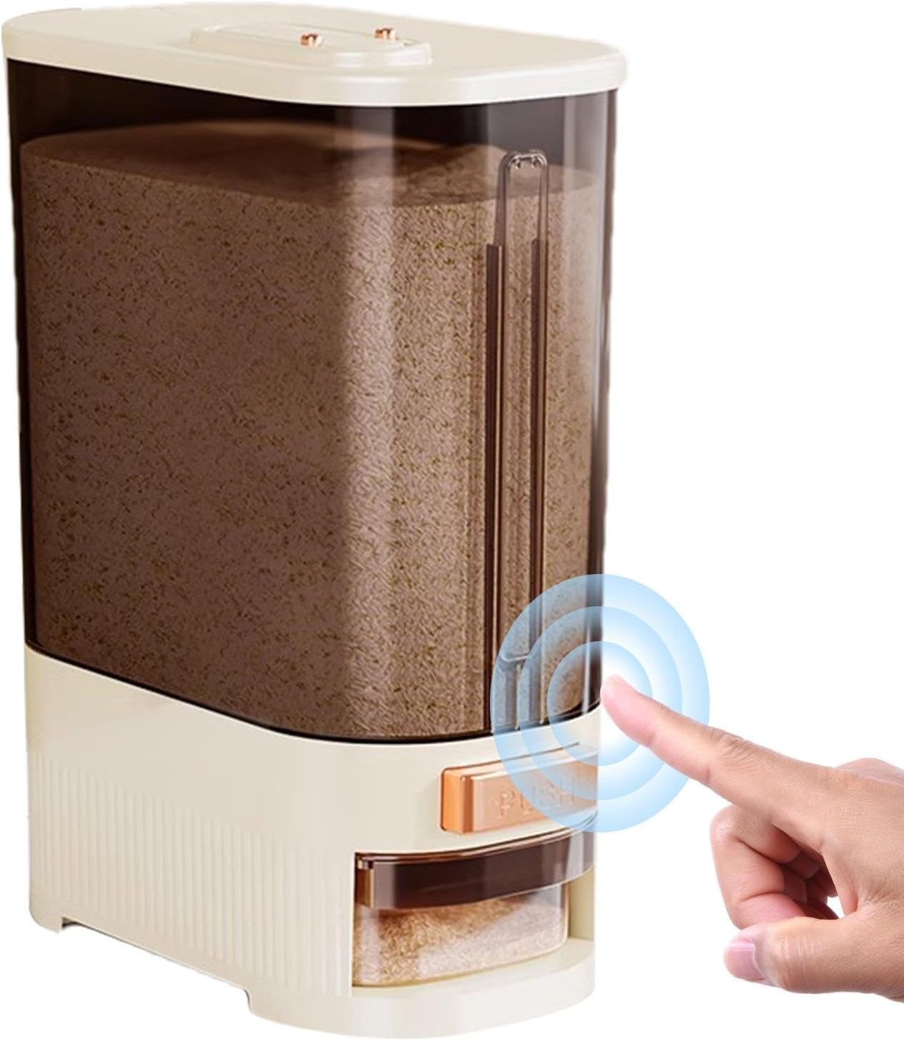 10KG Rice Dispenser Airtight 22L Transparent Grain Bin