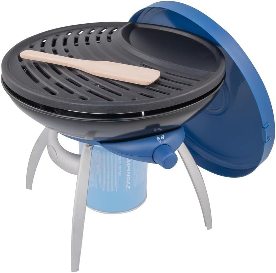 Portable Camping BBQ Gas Stove Grill with Griddle Plate & Pan Support