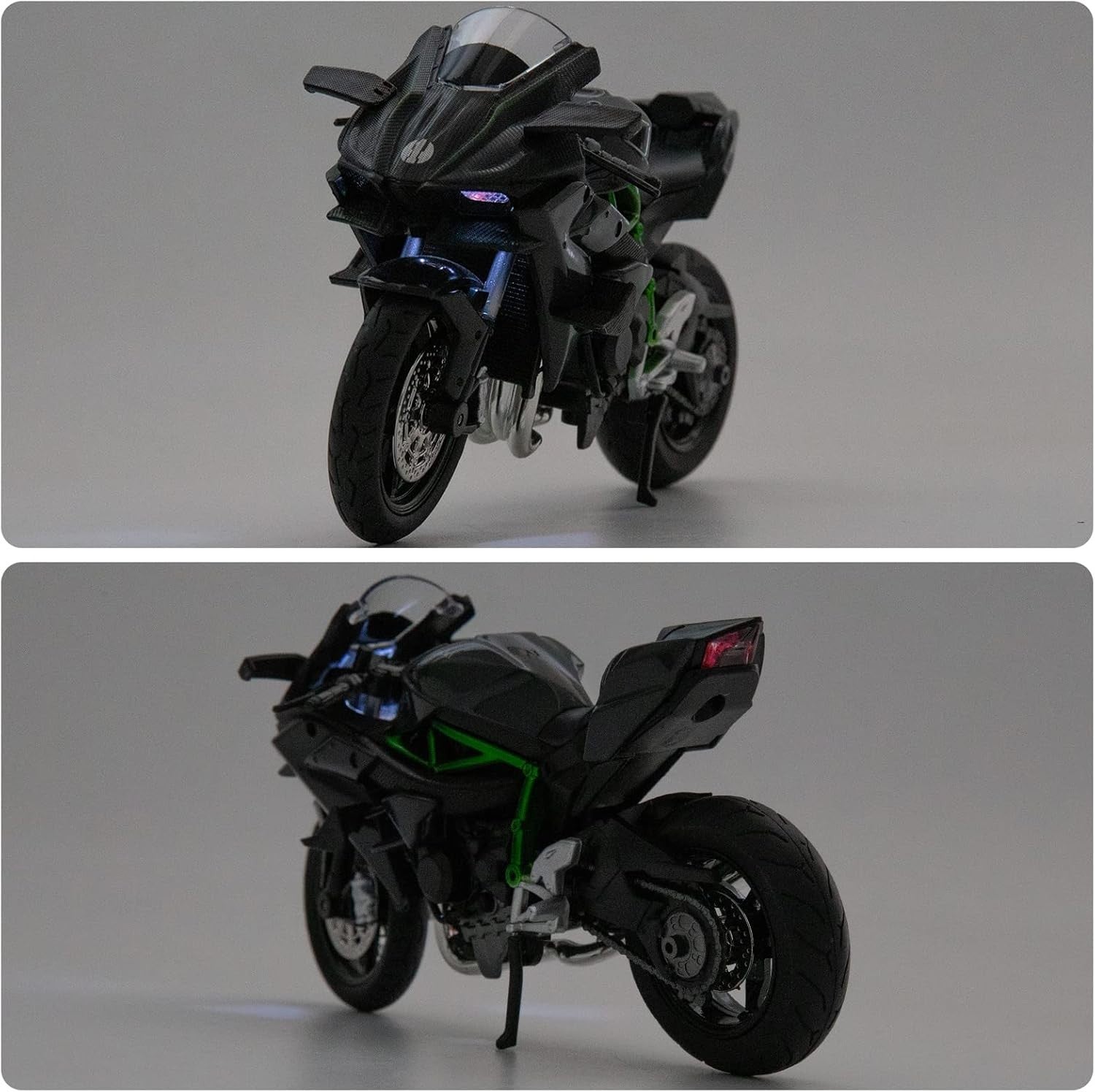 1:12 Scale Diecast Motorcycle Model with Rotating Wheels & Realistic Details