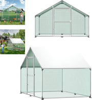 XL Walk In Chicken Run Galvanised Steel Outdoor Pet Enclosure 3x2x2m