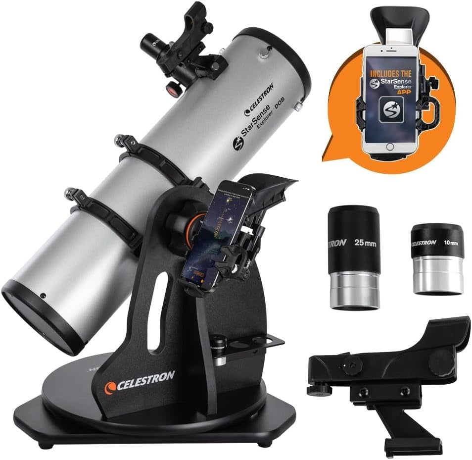 130mm Silver StarSense Tabletop Dobsonian Telescope Smartphone App