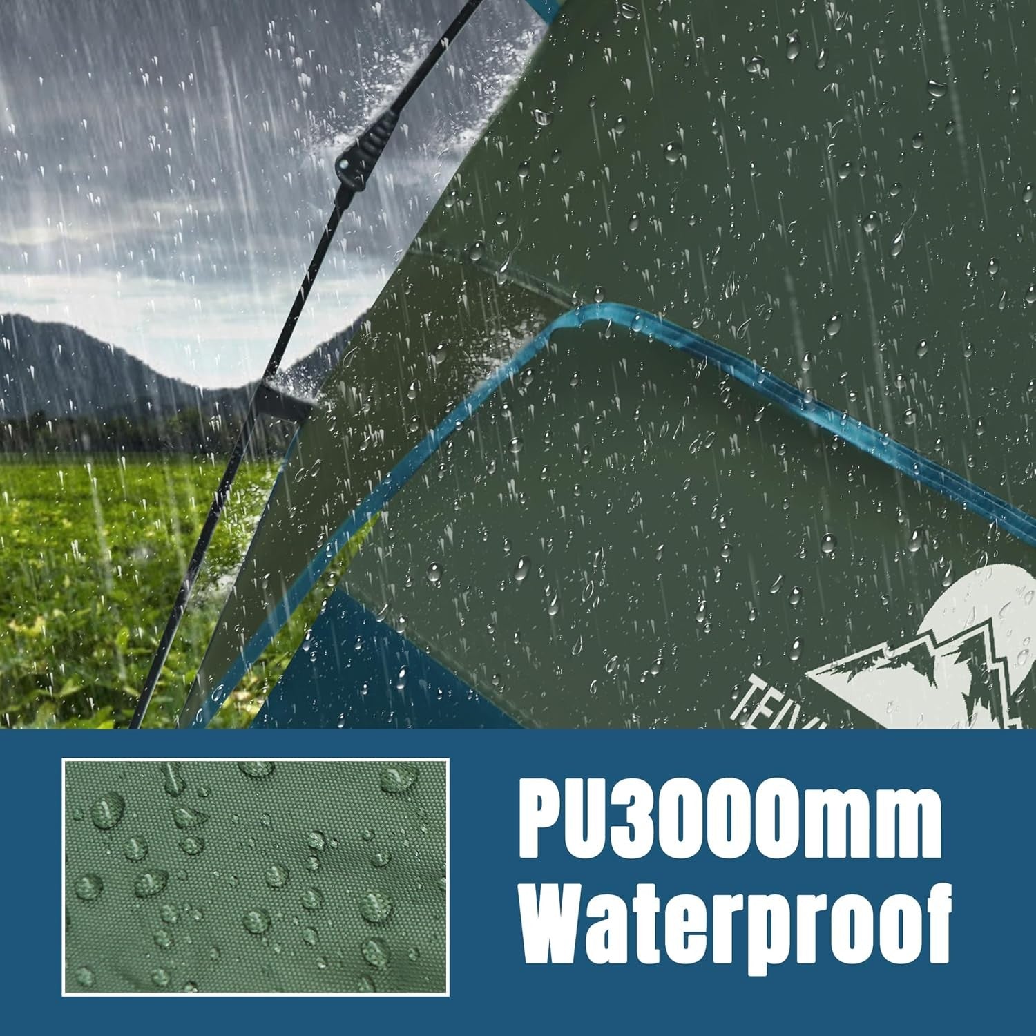 3 Man Automatic Pop Up Camping Tent 4 Season Waterproof Dome