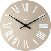 Grey Wall Clock 12" Silent Modern Quartz ABS Roman Numerals Home Decor