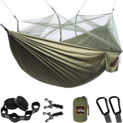 Camping Hammock with Mosquito Net – 500lb Capacity, Portable & Lightweight