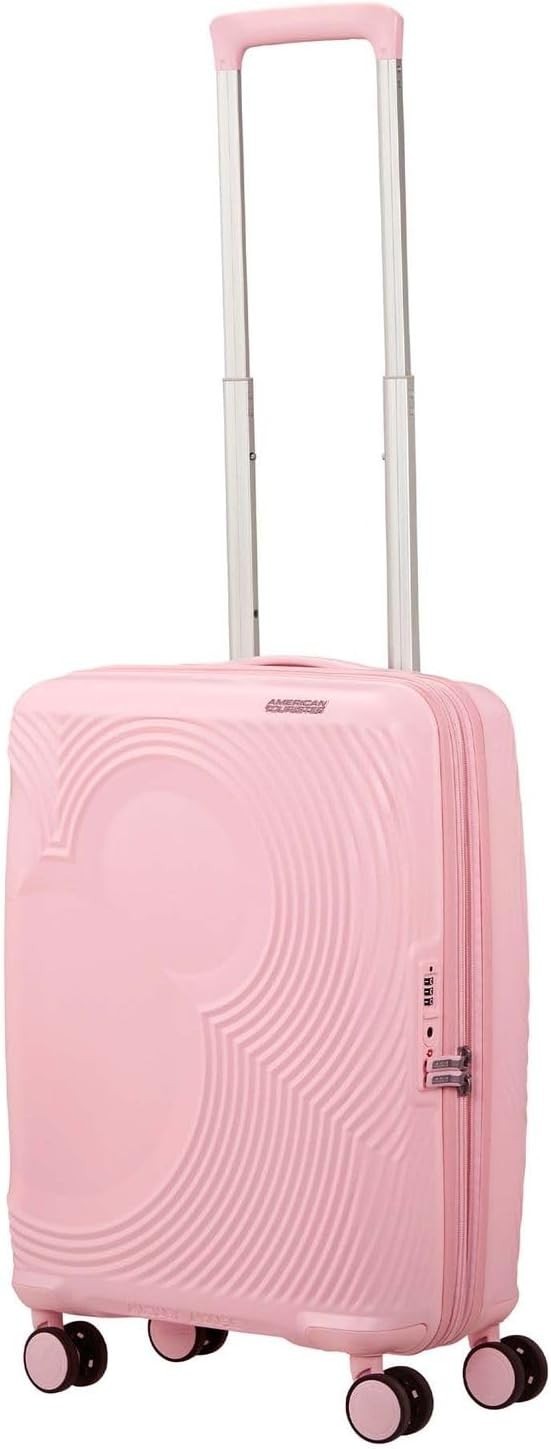 Cabin Hard Shell Suitcase Expandable 55cm TSA Lock Spinner Pink