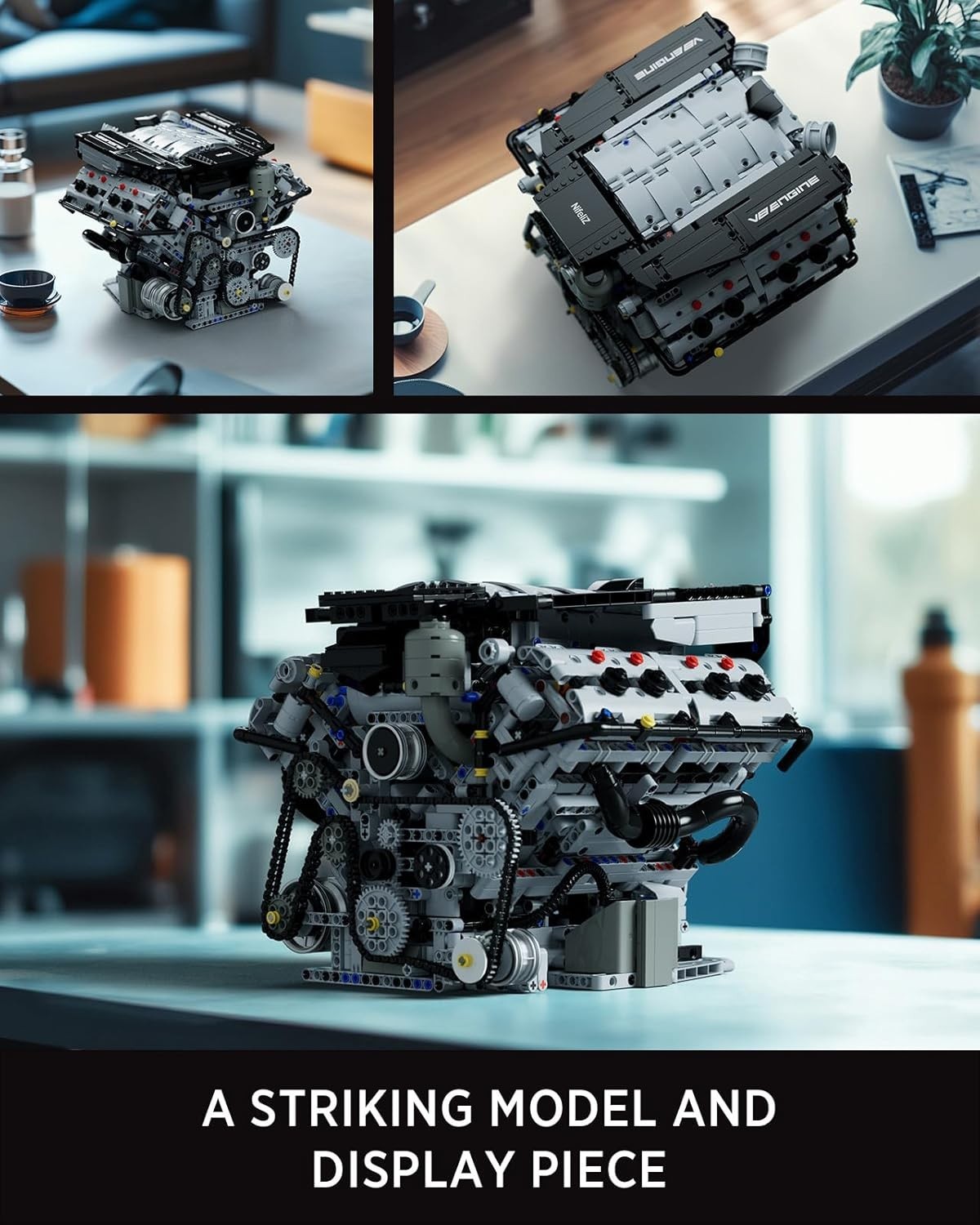Advanced V8 Engine Model Building Kit 2700+ PCS Mechanical STEM Toy Gift