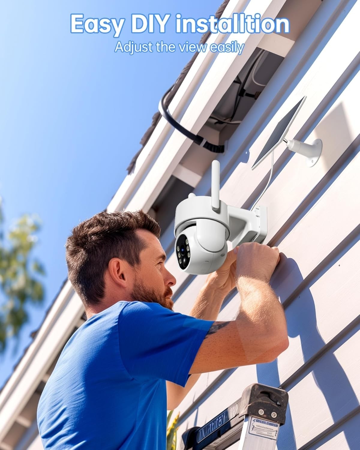 2 Pack Solar Security Camera Wireless 2K PTZ WiFi Outdoor CCTV Cam