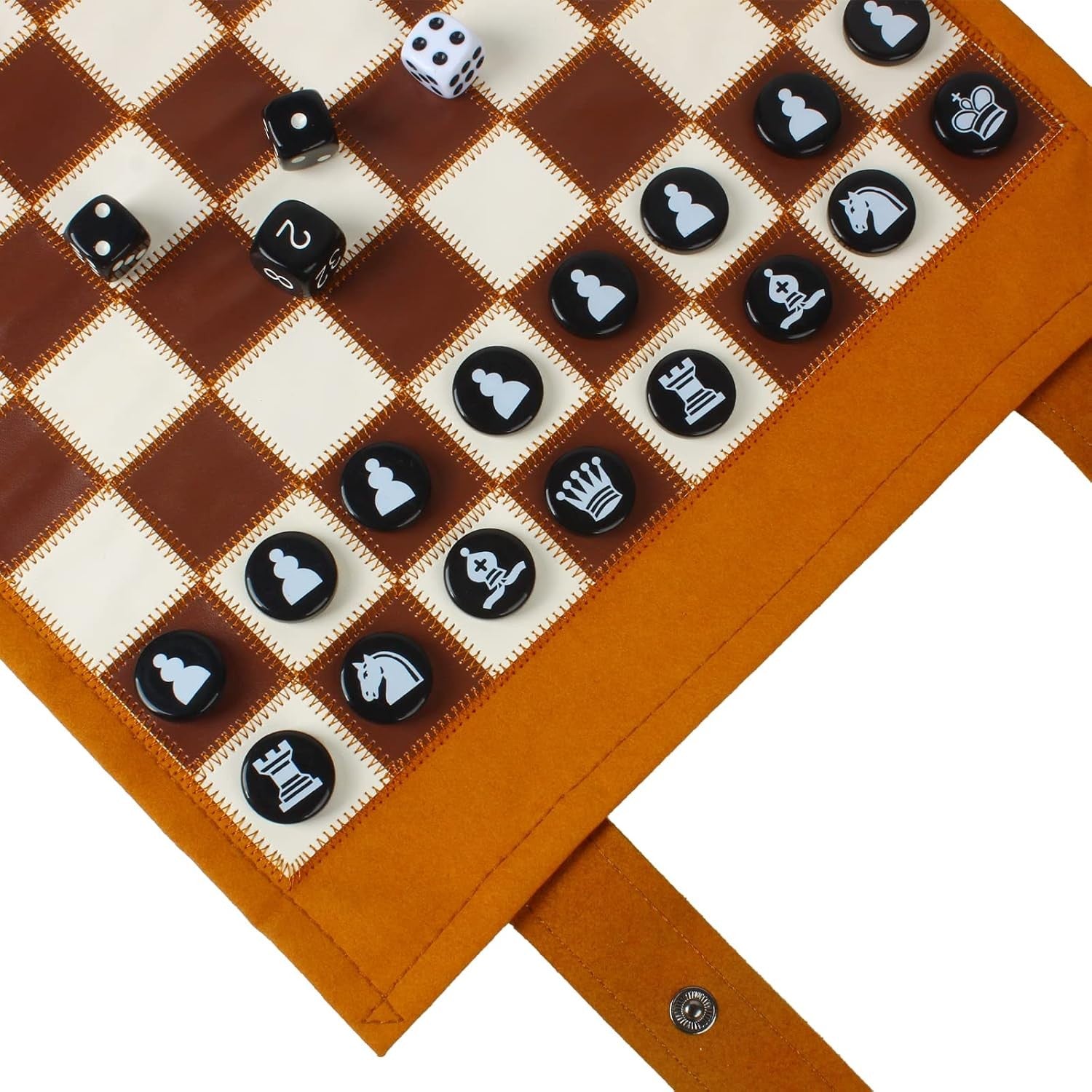 3 in 1 Rollable Chess Checkers Backgammon Set Portable Travel Board Game