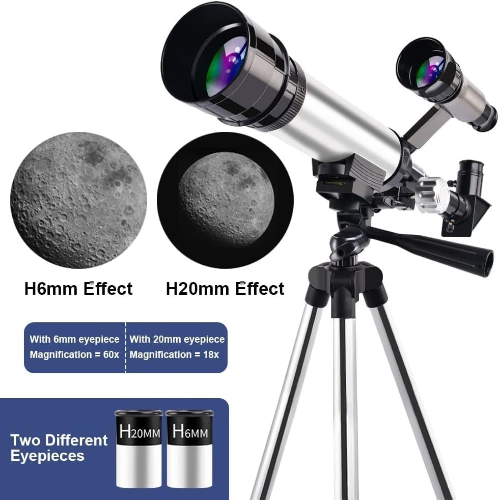 Kids 60mm Refractor Telescope High Magnification Tripod Beginner Science Kit