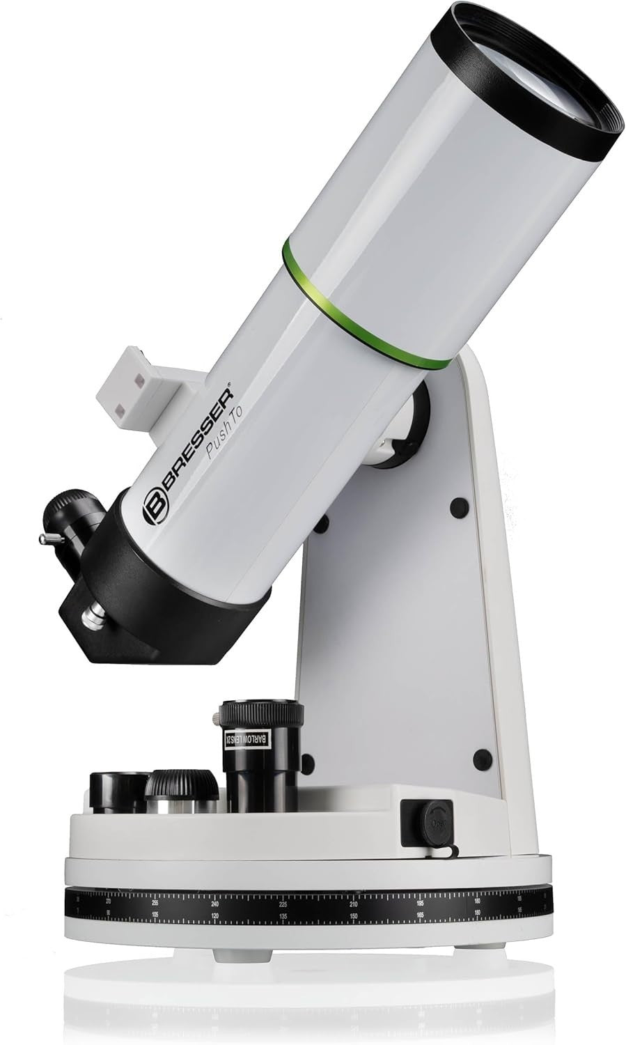 Smart 80mm 400mm Refractor Telescope PushTo App Bluetooth Tripod Silver White