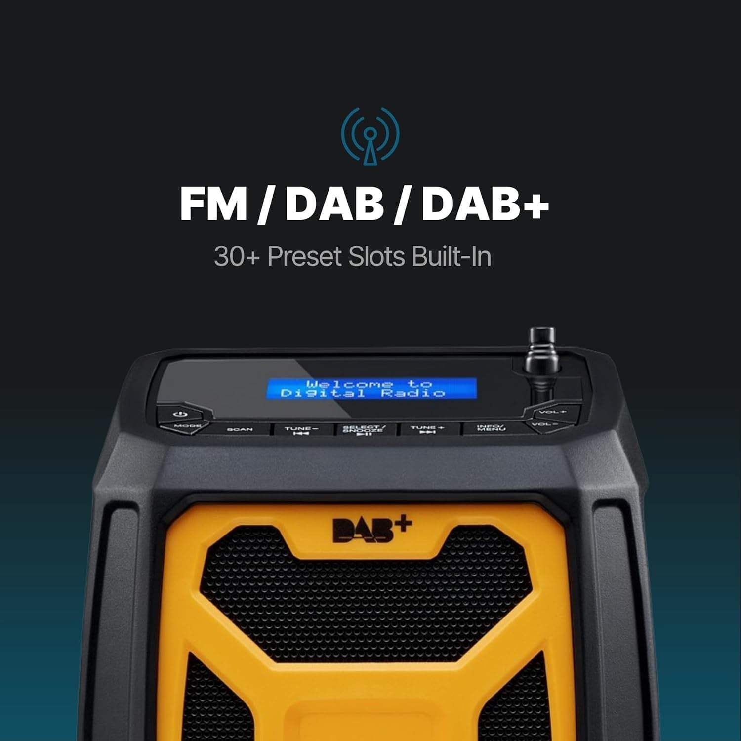 Rugged DAB+ FM Site Radio Bluetooth 6000mAh IP65 USB