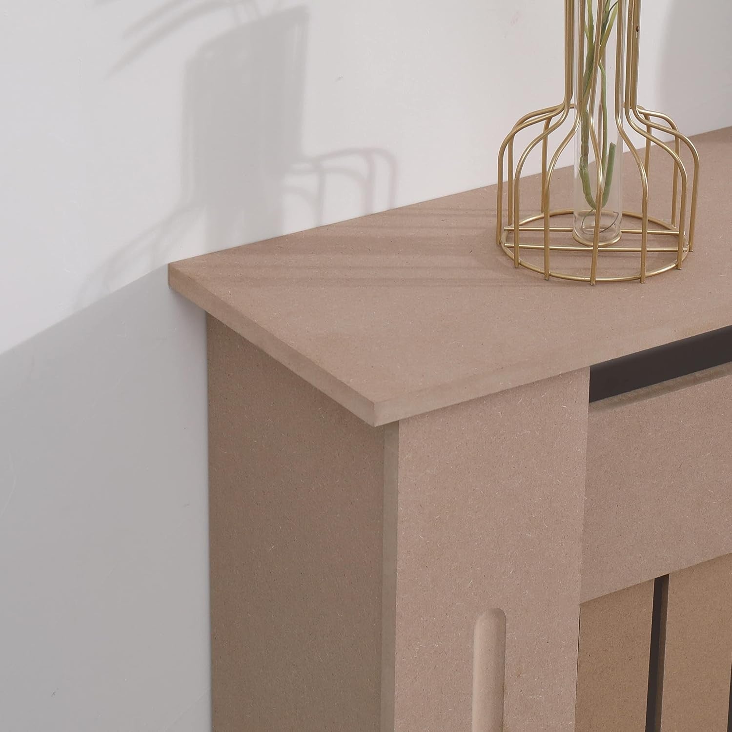 Small Unfinished Radiator Cover | Classic MDF Vertical Slat Cabinet – Paintable