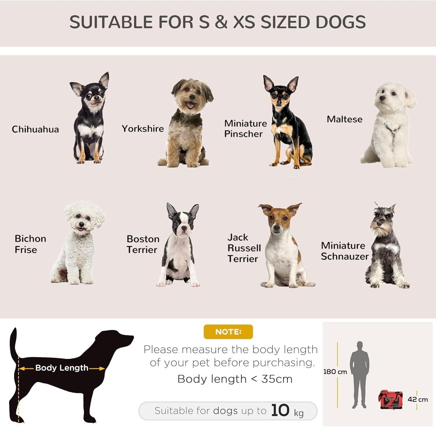 Portable Folding Soft Pet Crate 60x42x42cm with Padded Bed & Mesh Windows