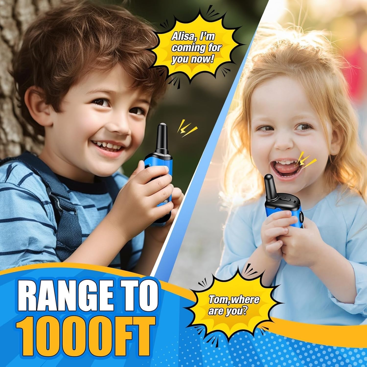 Kids Walkie Talkies 2 Pack Long Range Outdoor Toy Radios Boys Girls Gift