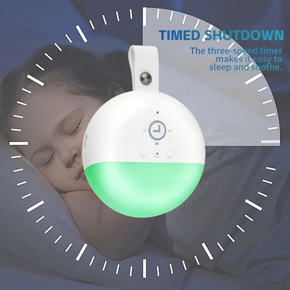 White Noise Machine for Sleep, Night Light & Monitoring, Portable Baby & Adult