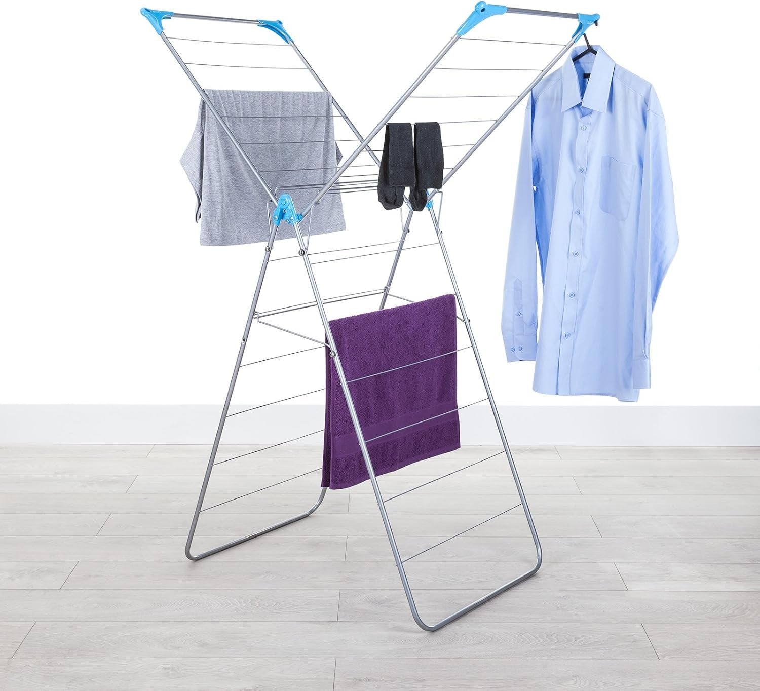 Winged Clothes Airer Folding Indoor Drying Rack Large Capacity Space Saving