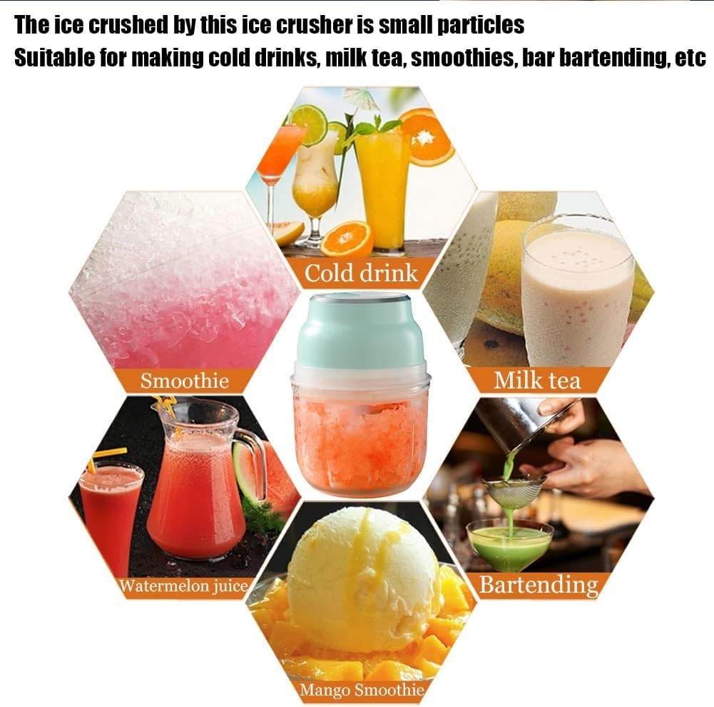 Portable USB Electric Ice Crusher & Food Chopper | Slush Snow Cone Maker