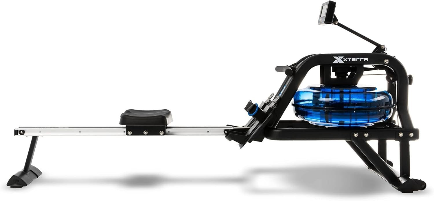 Water Rowing Machine Ergonomic Anti-Slip Adjustable Resistance LCD Rower 136KG