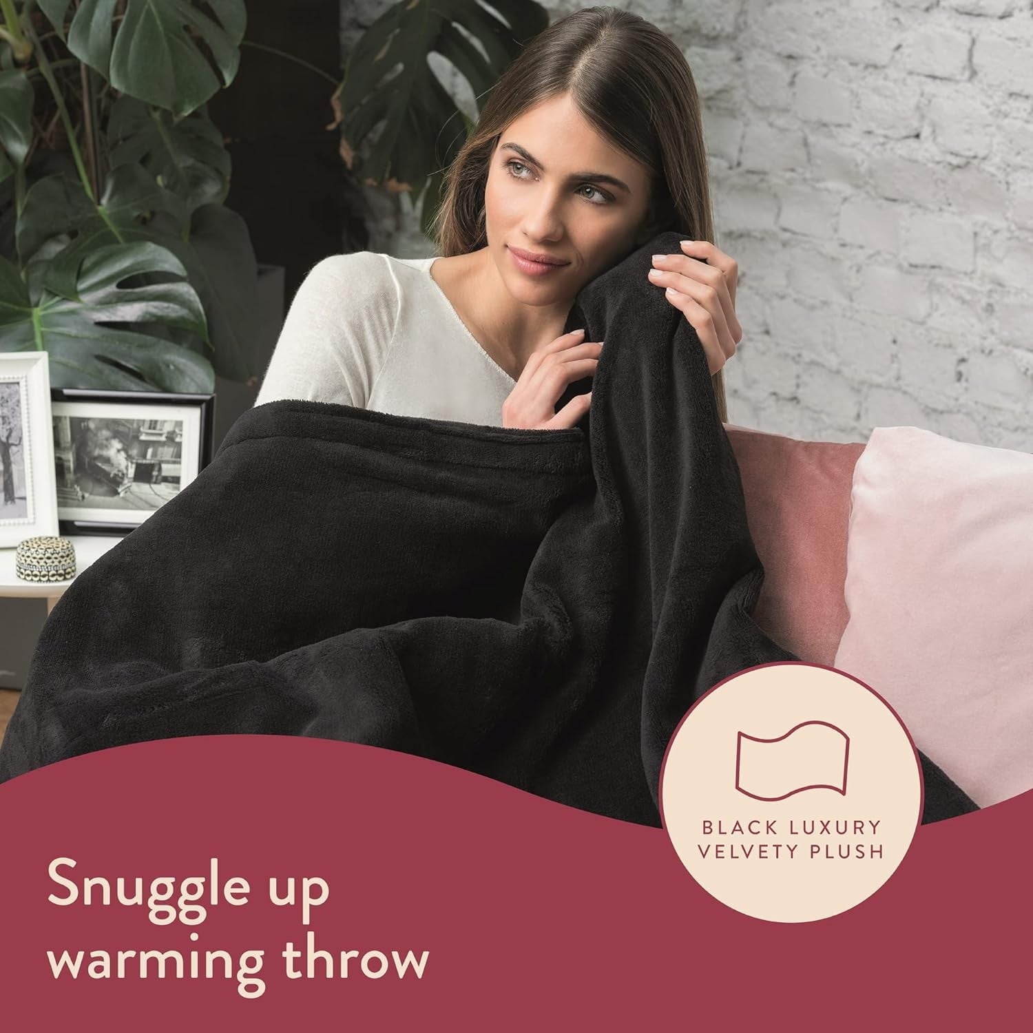 Electric Heated Throw Blanket Fast Heat 6 Settings Timer Washable Velvet