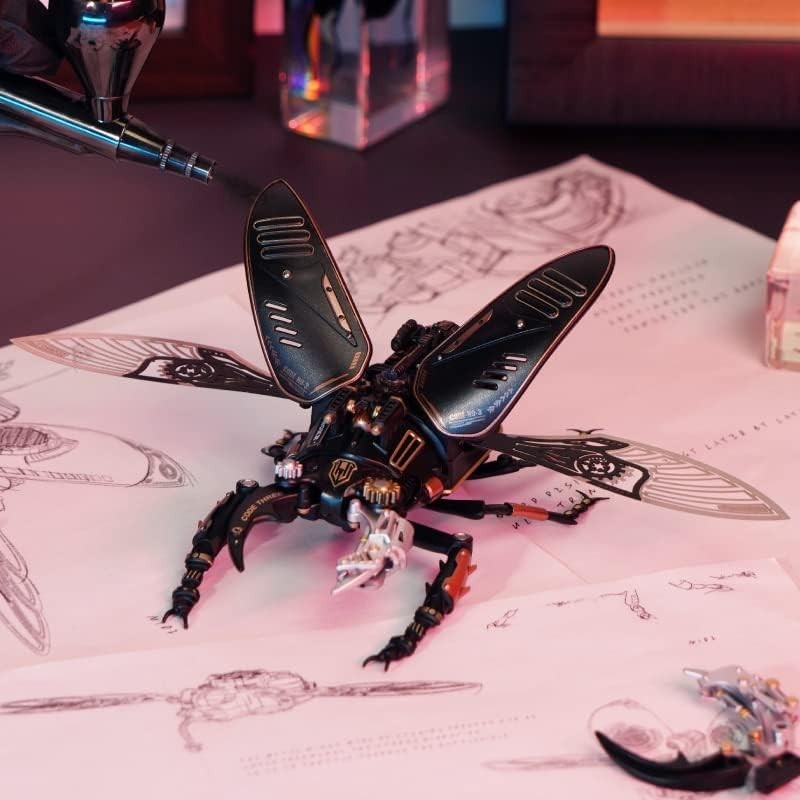 3D Hercules Beetle Model Kit LED Light Steampunk Puzzle 156PCS DIY