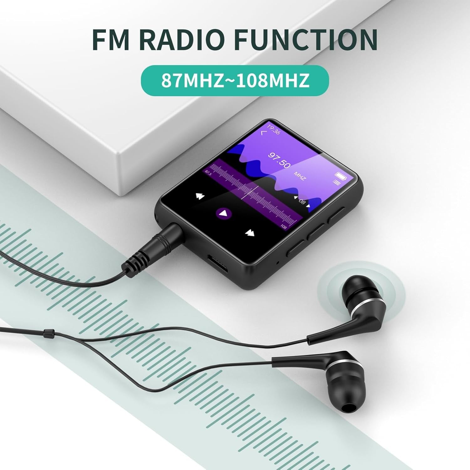 32GB MP3 Player Bluetooth 5.0 Touch Screen FM 128GB Black