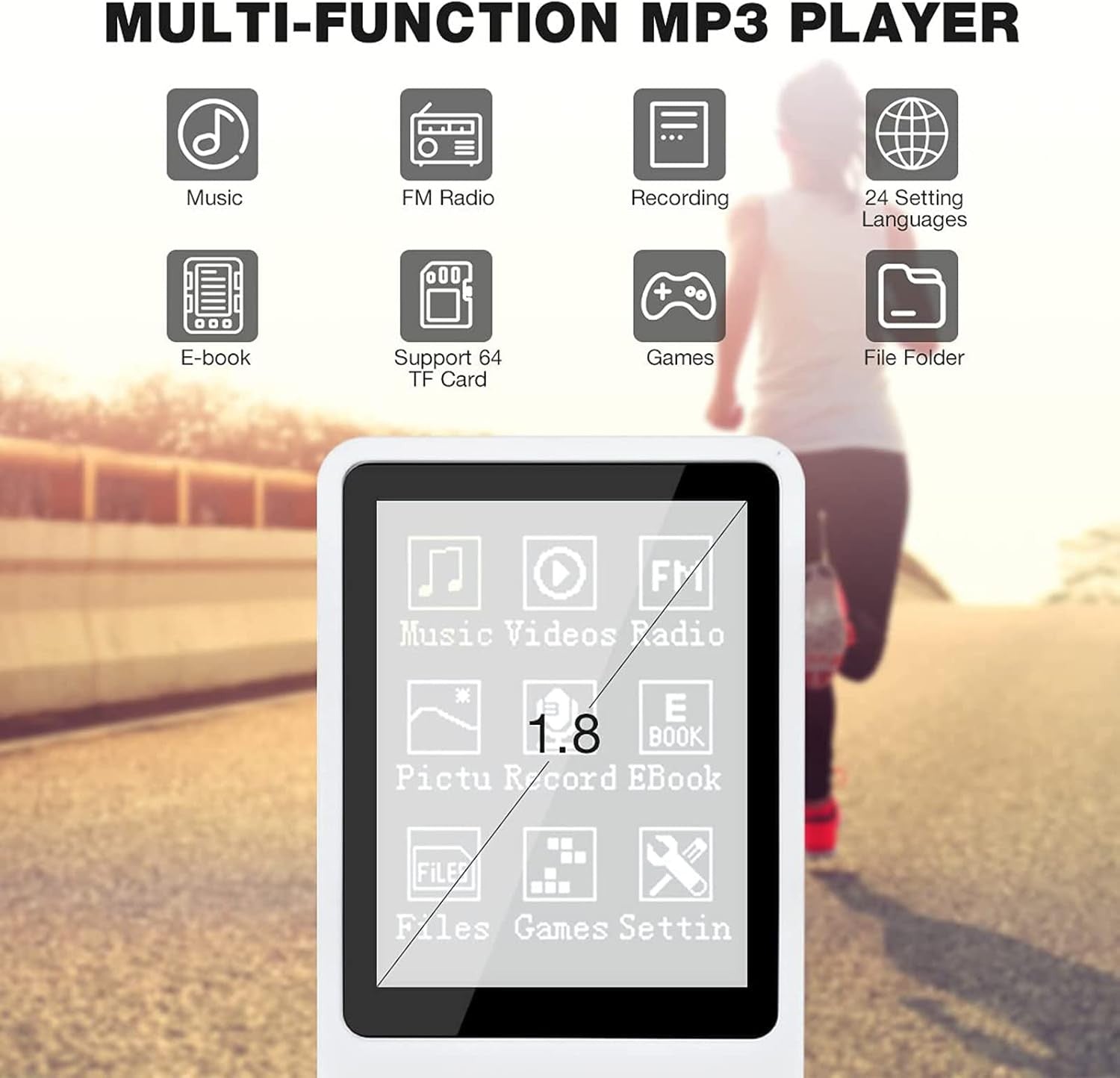 8GB MP3/MP4 Digital Music Player Portable FM Radio & Voice Recorder