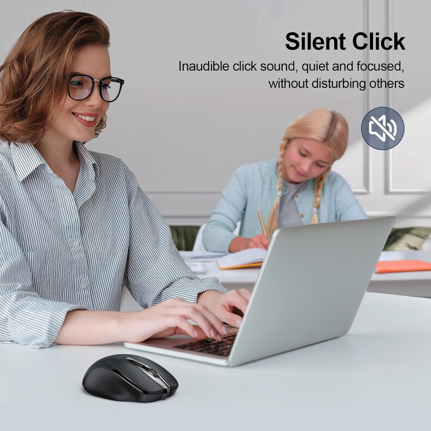 Silent Ergonomic Bluetooth Mouse 4800DPI Rechargeable Wireless for Laptop PC