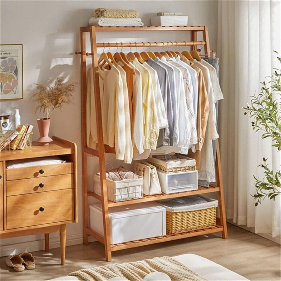 Clothes Rail Rack with Shelves & Hooks, Open Wardrobe