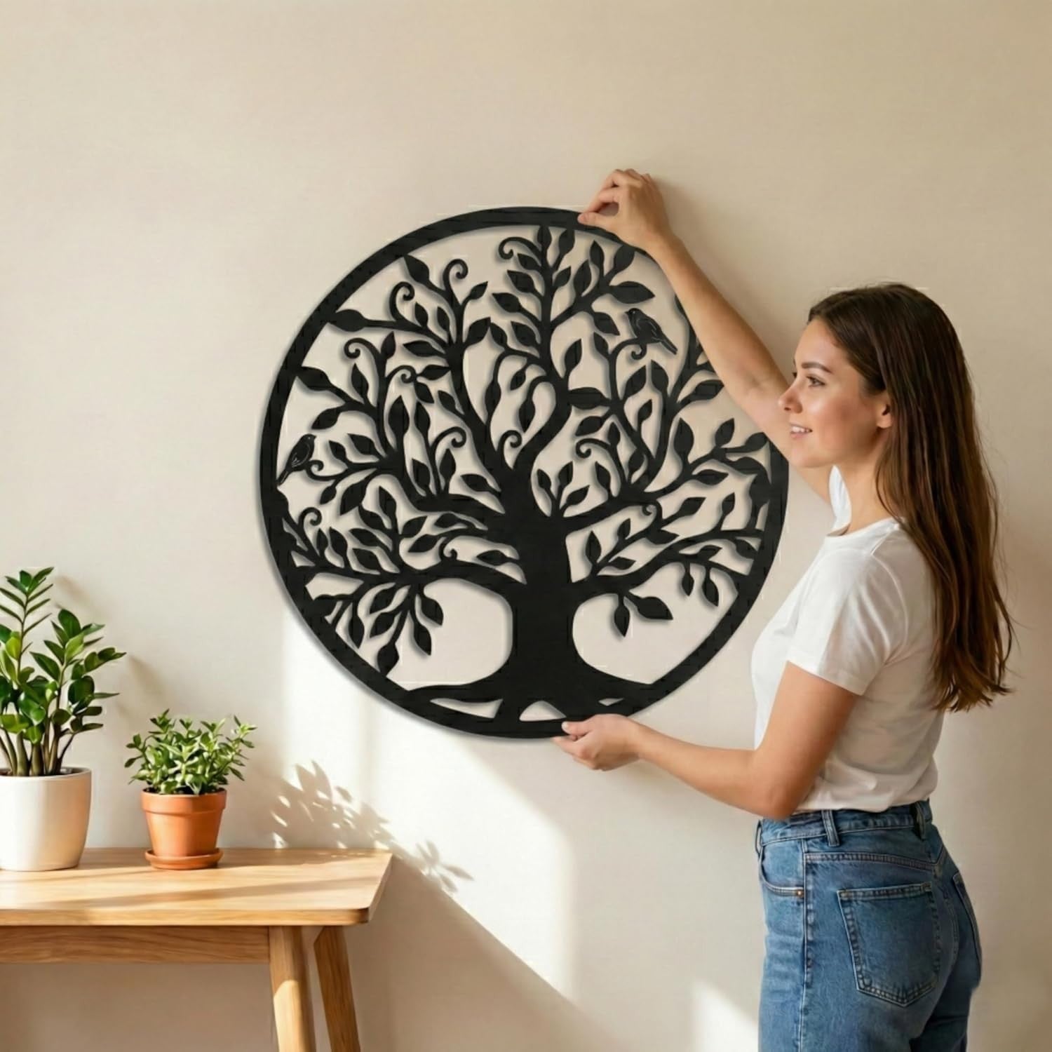 Large Metal Tree of Life Wall Art 72cm Family Sign Decor