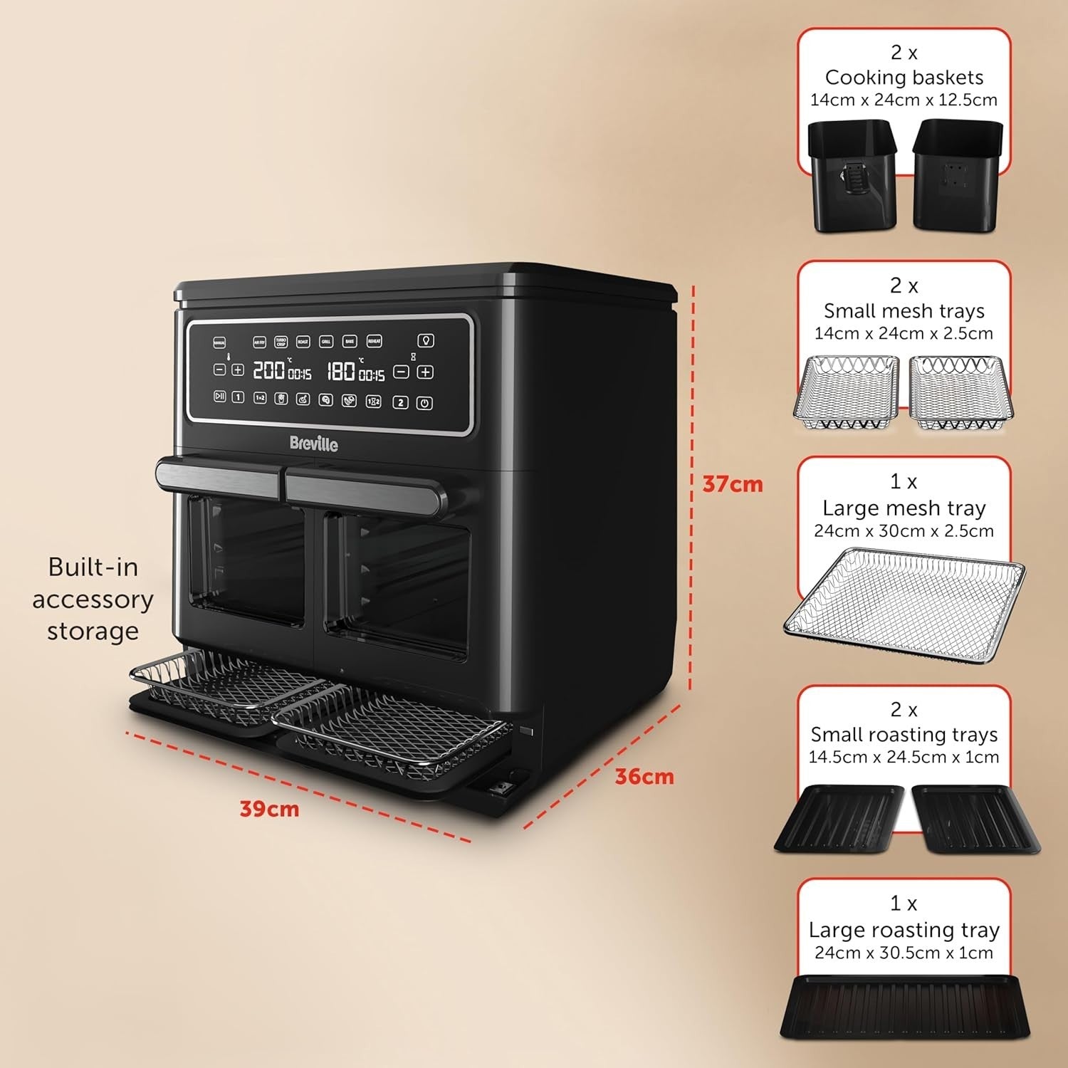 11L Digital Dual Zone Air Fryer Oven | 12-Way Cooking | XL Family Capacity