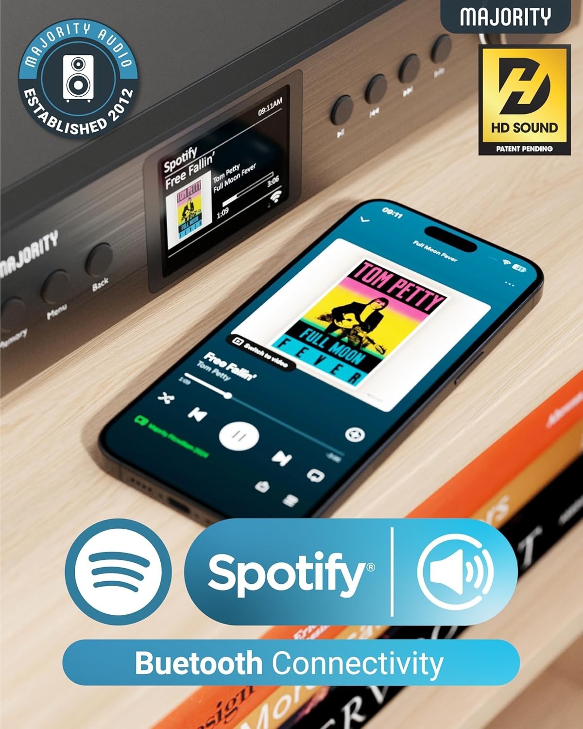 Black DAB+ Internet Bluetooth Radio 92 Presets LED USB AUX RCA Remote Control