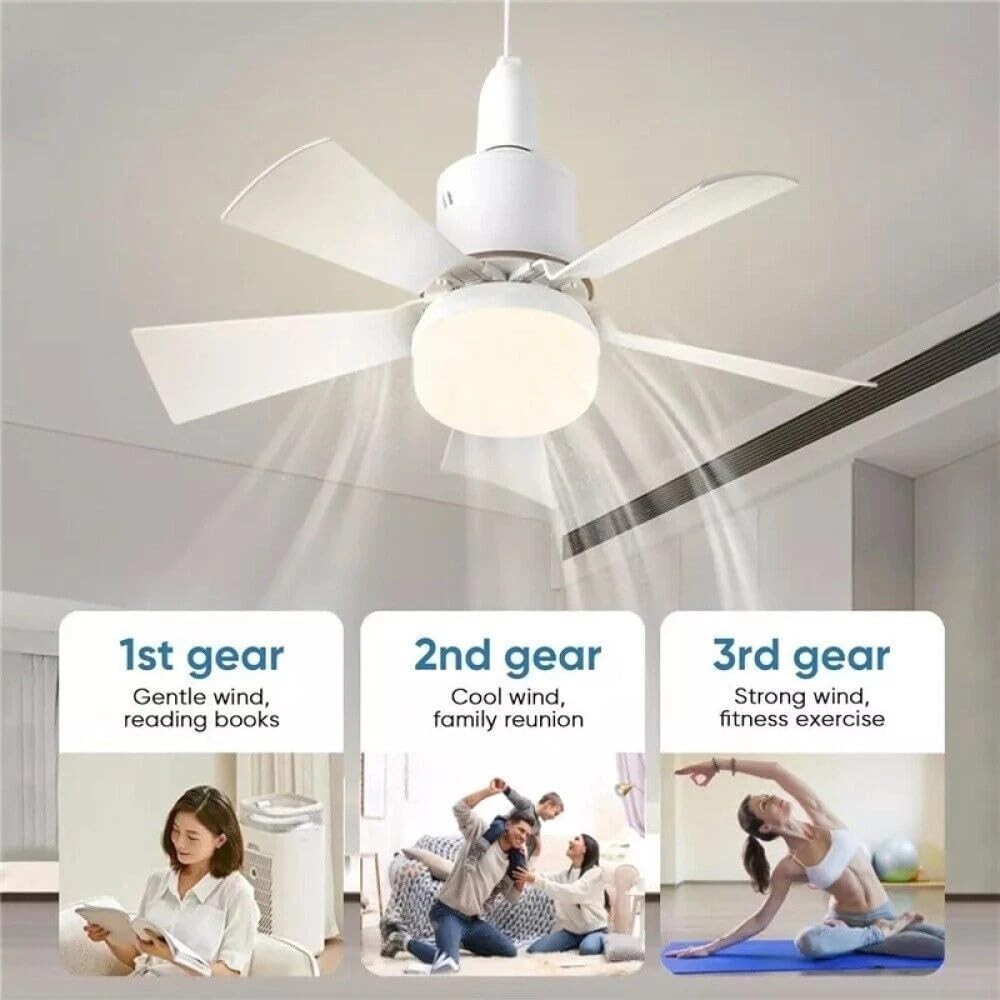 420mm Ceiling Fan with Light, 3 Speeds, 30W Dimmable LED, Remote, Timer